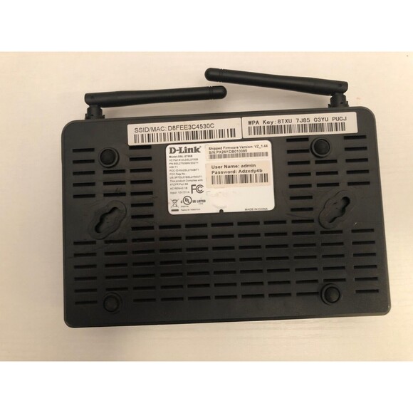 D-Link Verizon Internet Router DSL-2750B 300 Mbps Black 4-Port Wireless-N ADSL2+ - Picture 2 of 5